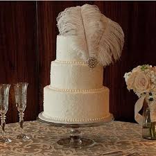 feather cake wedding